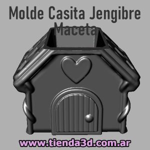 Molde Casita de Jengibre Maceta