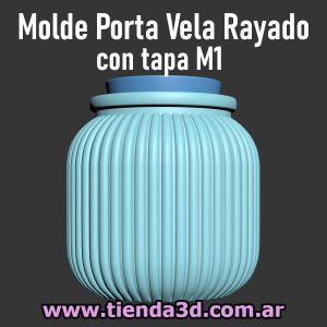 Molde Porta Vela Rayado con tapa M1