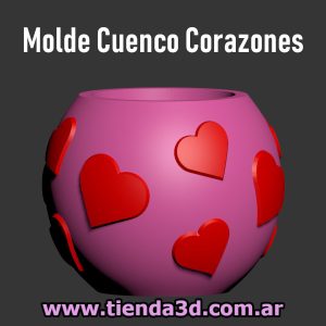 Molde Cuenco Corazones