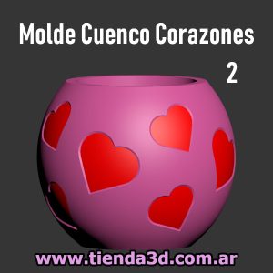 Molde Cuenco Corazones 2