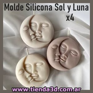 Molde Silicona Sol y Luna x4