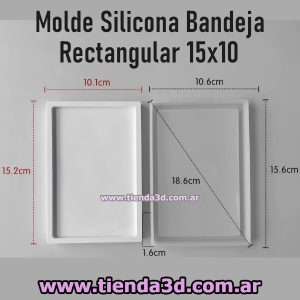 Molde Silicona Bandeja Rectangular 15x10