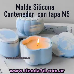 Molde Silicona Contenedor con tapa M5 Grande