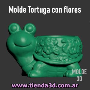 Molde Tortuga con flores