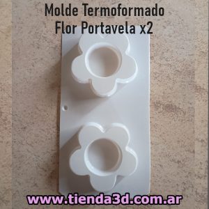 Molde Termoformado Portavela Flor x2