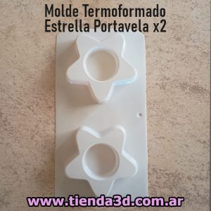 Molde Termoformado Portavela Estrella x2