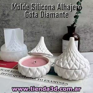 Molde Silicona Alhajero Gota Diamante