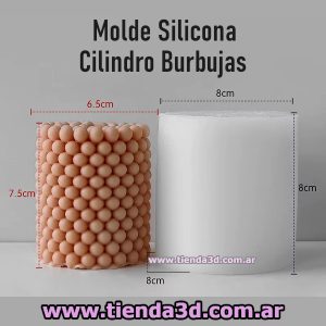 Molde Silicona Cilindro Burbujas