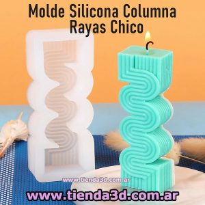 Molde Silicona Columna Rayas Chico