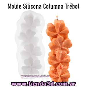 Molde Silicona Columna Trébol