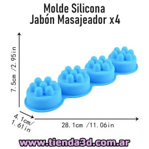 Molde Silicona Jabón Masajeador x4