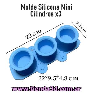 Molde Silicona Mini Cilindros x3