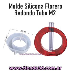 Molde Silicona Florero Redondo Tubo M2