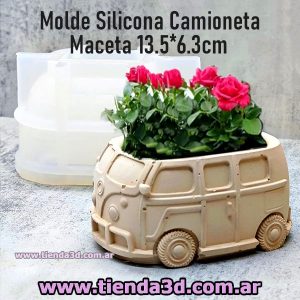 Molde Silicona Camioneta Maceta 13.5 x 6.3cm