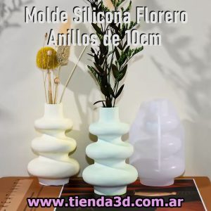 Molde Silicona Florero Anillos 10cm