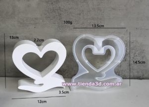 Molde Silicona Florero Corazón Tubo M2