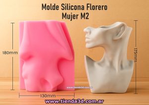 Molde Silicona Florero Mujer M2