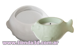 Molde Silicona Maceta Pez M1