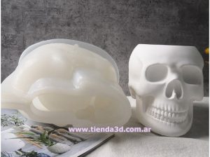 Molde Silicona Maceta Calavera M1