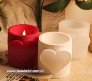 Molde Silicona Mini Maceta Porta Vela Corazón