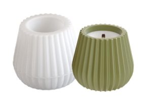 Molde Silicona Mini Maceta Porta Vela Líneas M1