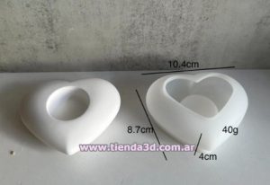 Molde Silicona Porta Vela Corazón M1