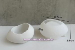 Molde Silicona Porta Vela Huevo Roto M1