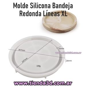 Molde Silicona Bandeja Redonda Líneas XL
