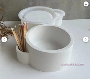 Molde Silicona Contenedor Portavela + fósforos