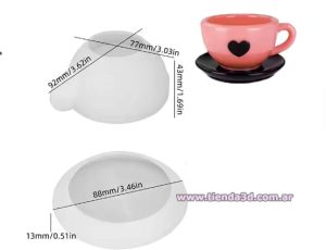 Molde Silicona Tacita con Plato