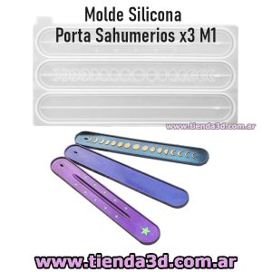 Molde Silicona Porta Sahumerios x 3